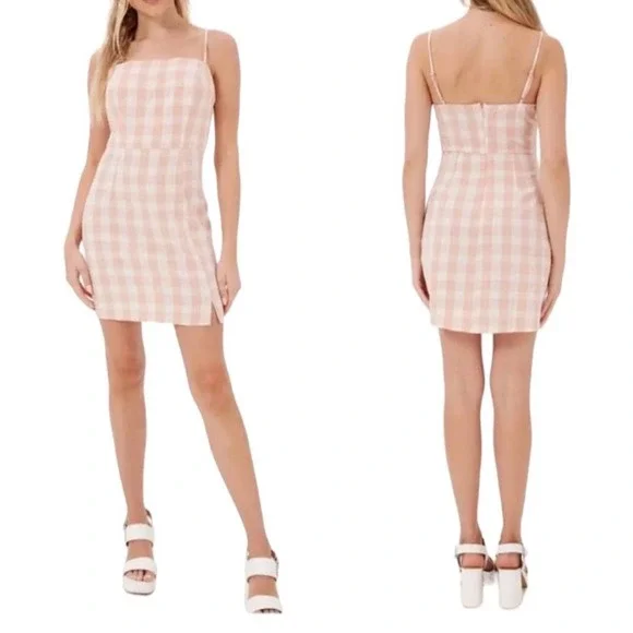 bp Dresses Nordstrom Bp Gingham Plaid Mini Dress Pink Large